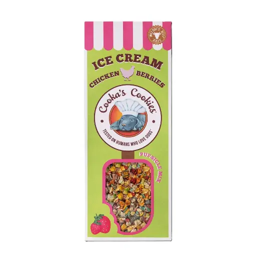 Mélange de crème glacée au vrai poulet et aux fraises