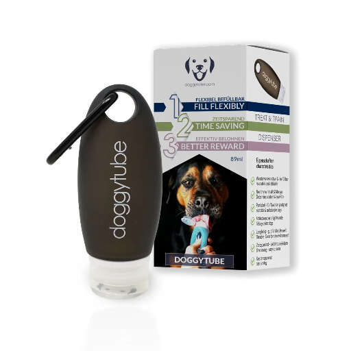Doggytube noir - tube de nourriture pour chiens - portable